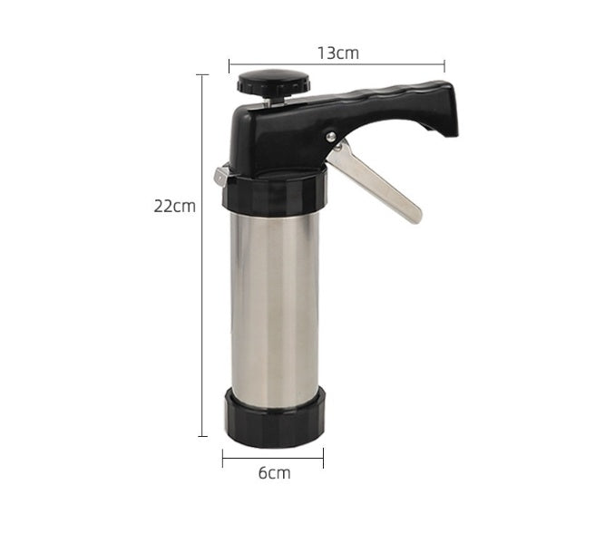 Prensa para galletas de acero inoxidable con 20 discos y 4 boquillas – Juego de utensilios para hornear