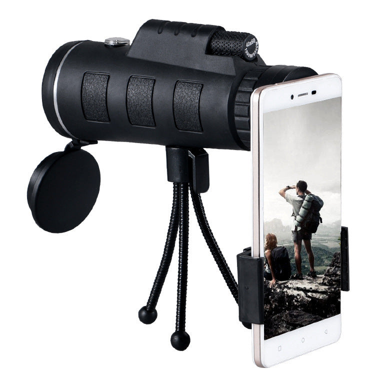 HD Monocular Telescope with Tripod & Phone Holder – Zoom Lens for Outdoor Adventure, Travel & Photography, Compatible with Apple