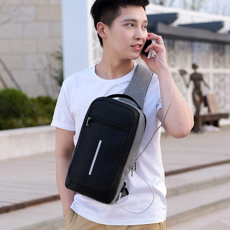 Anti-Theft USB Charging Sling Bag – Waterproof Crossbody Chest Backpack for Travel & Daily Use