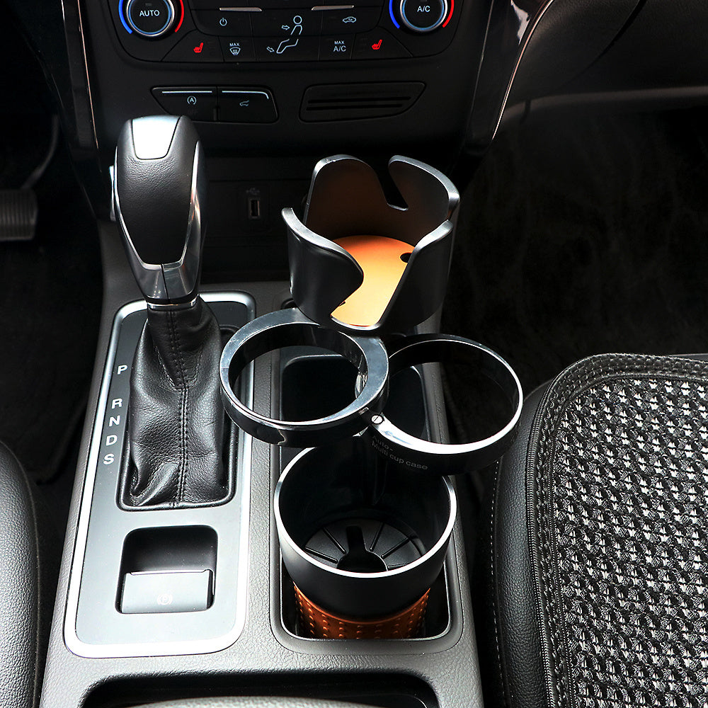 Extensor de portavasos para coche 2 en 1 con soporte para teléfono: organizador multifuncional ajustable para bebidas y smartphones