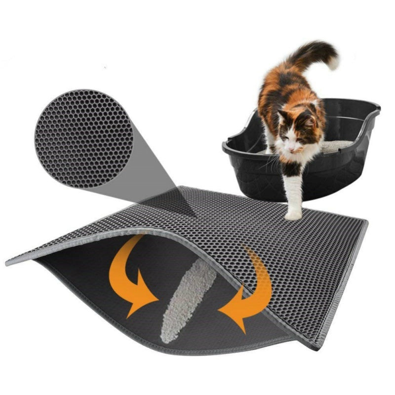 Double-Layer Cat Litter Mat – Waterproof, Easy Clean Trapping Pad for Mess-Free Floors