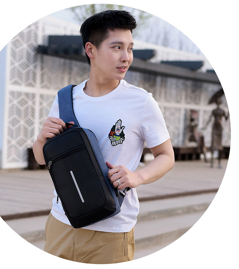 Anti-Theft USB Charging Sling Bag – Waterproof Crossbody Chest Backpack for Travel & Daily Use