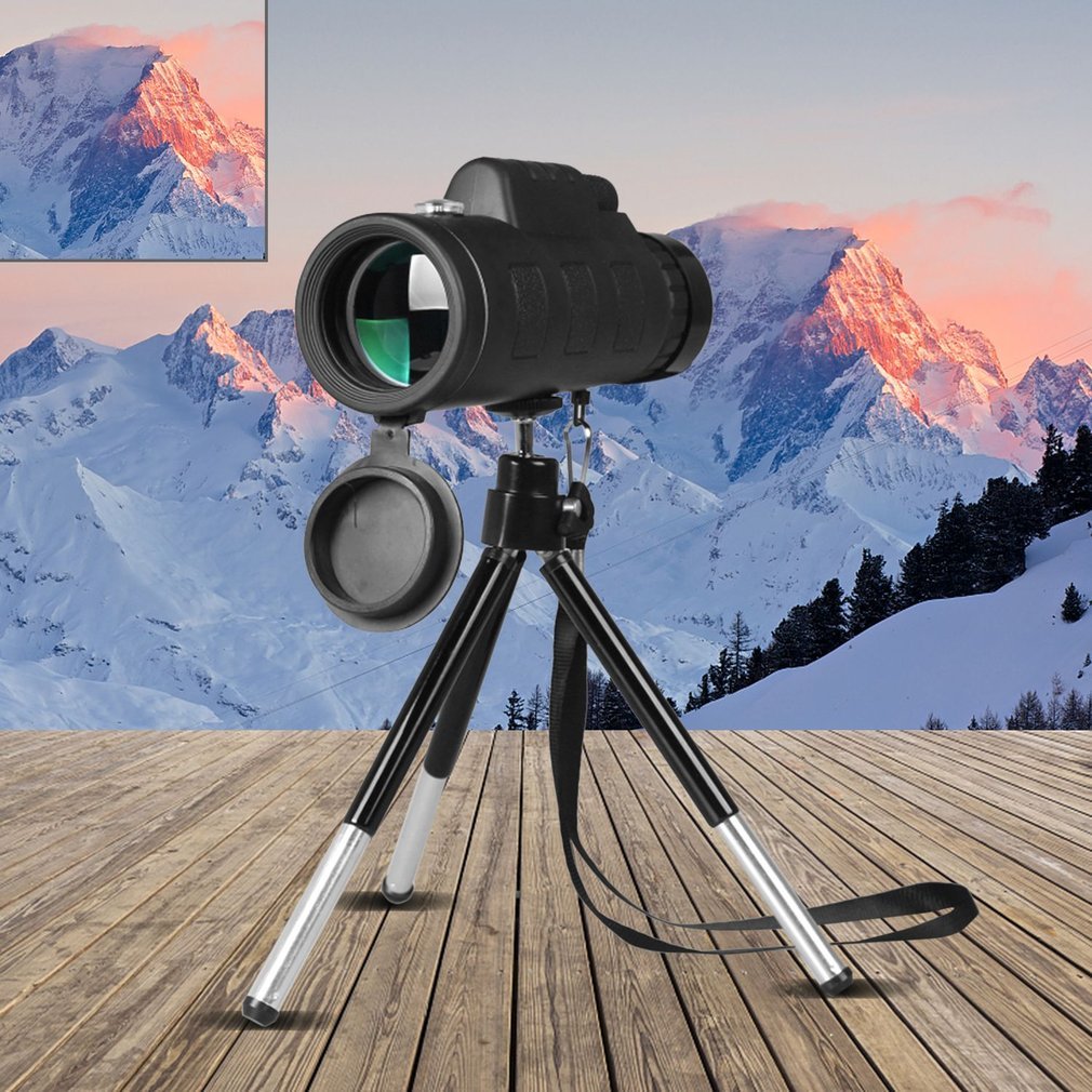 HD Monocular Telescope with Tripod & Phone Holder – Zoom Lens for Outdoor Adventure, Travel & Photography, Compatible with Apple
