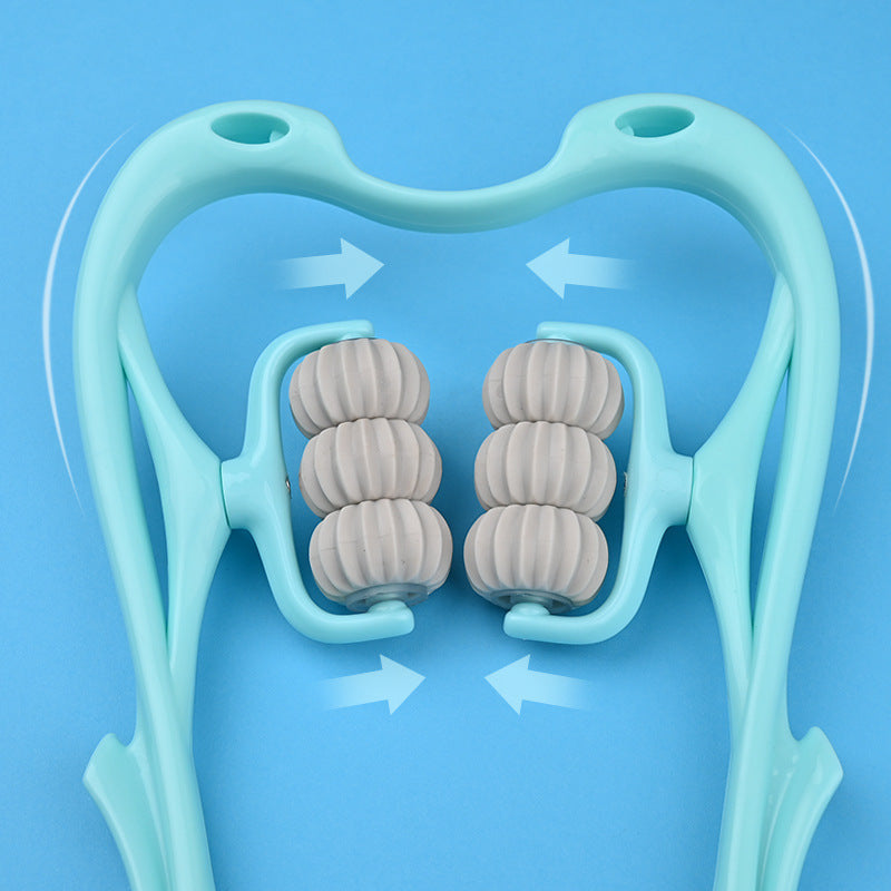 Rodillo de masaje para cuello y hombros: relajante muscular manual para aliviar el dolor y favorecer el drenaje linfático.